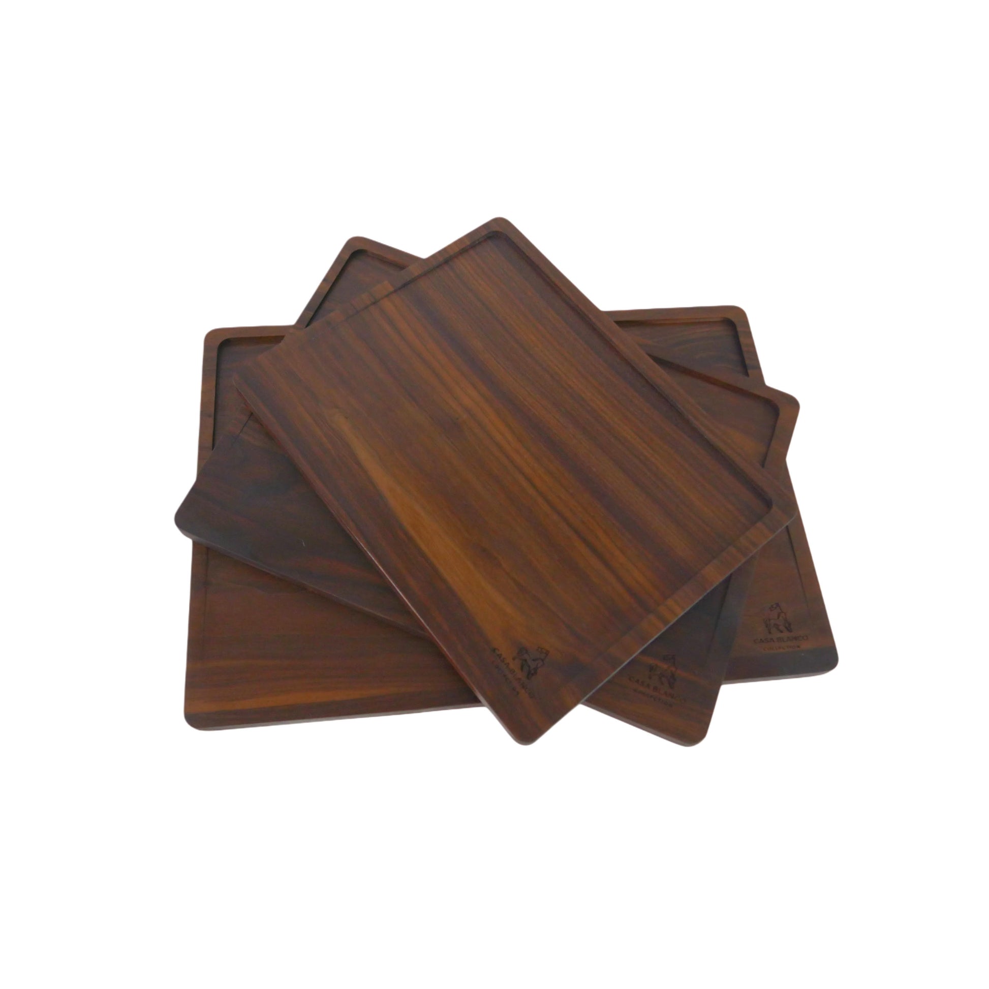 CBC-BWCBS3 - 3 Piece Black Walnut Cutting Board Set With Stand - Casa Blanco Collection -  Wood Chopping Block - Perfect for cutting steak, vegetables, fruit, cheese, bread and food prep - Kitchen must have - Kitchen tool for BBQ - WB - Multiple Sizes